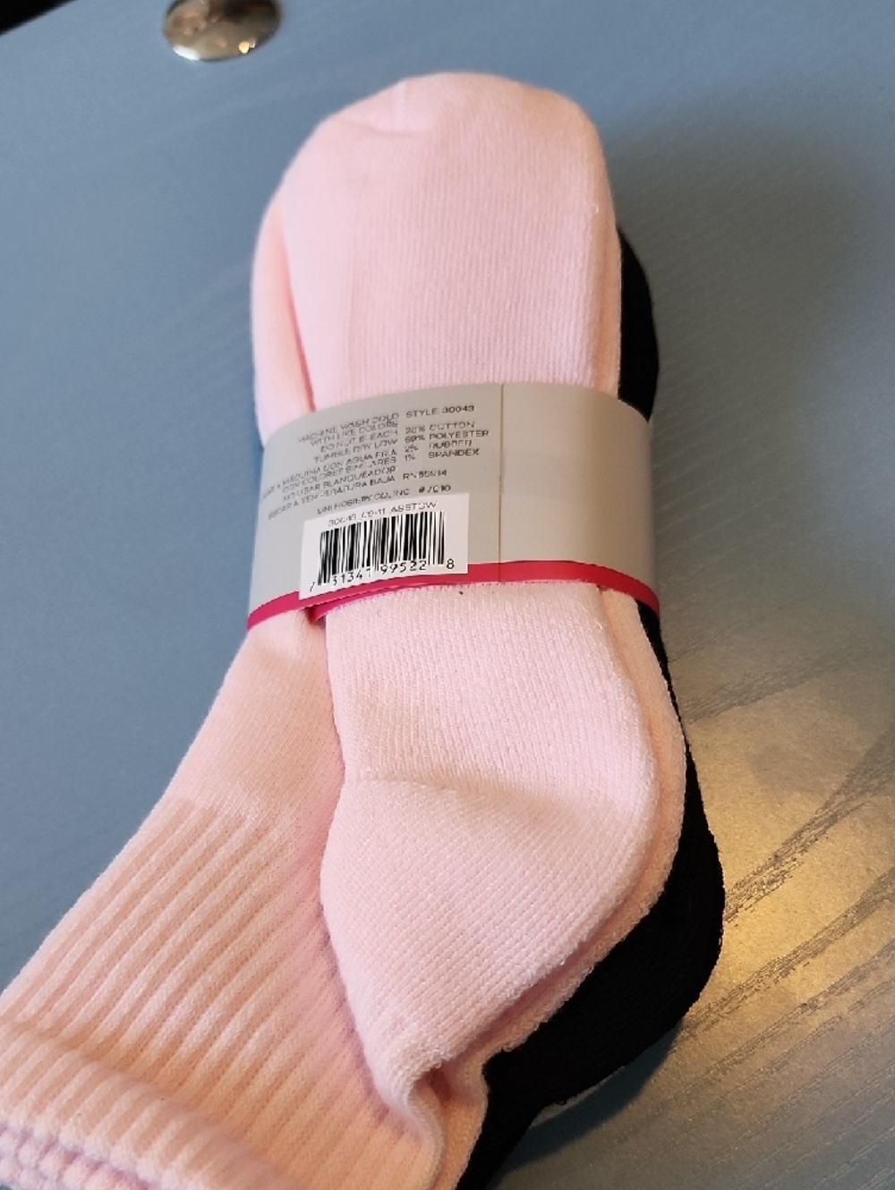 Cushioned Quarter Socks - Pink, Creamgray & Black (3 Pack) - Picture 2 of 3